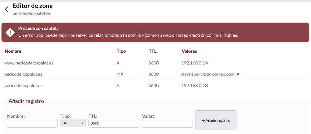 Editor de zona